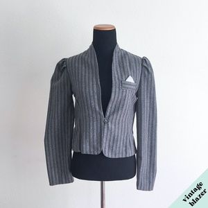 VINTAGE 80's/90's Gray Striped Blazer